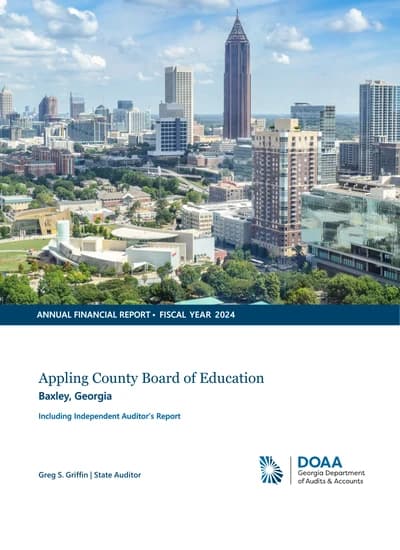 Appling County Board of Education ACFR Cover