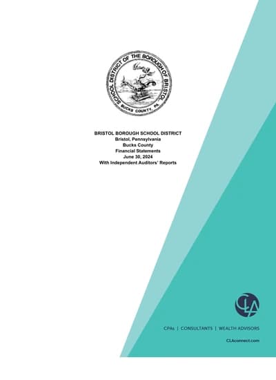 Bristol Borough School District ACFR Cover