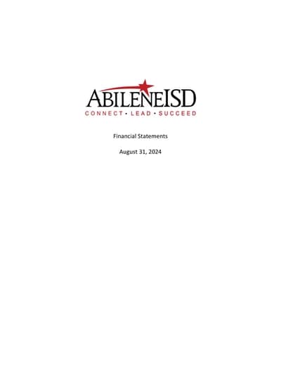 Abilene Independent School District ACFR Cover