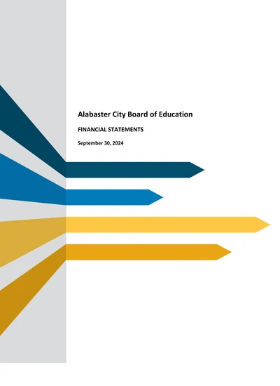 Alabaster City Board of Education ACFR Cover