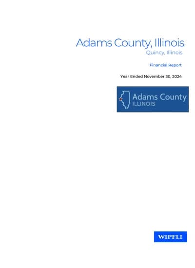 Adams County, Illinois ACFR Cover
