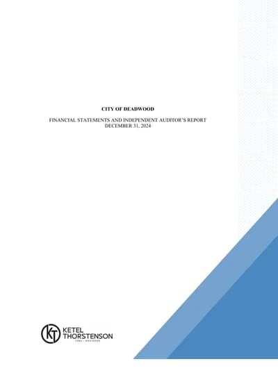 City of Deadwood ACFR Cover