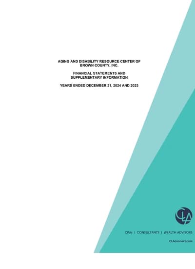 Aging and Disability Resource Center of Brown County, Inc. ACFR Cover