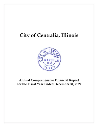 City of Centralia ACFR Cover