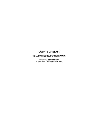 County of Blair ACFR Cover