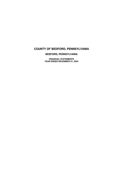 County of Bedford ACFR Cover