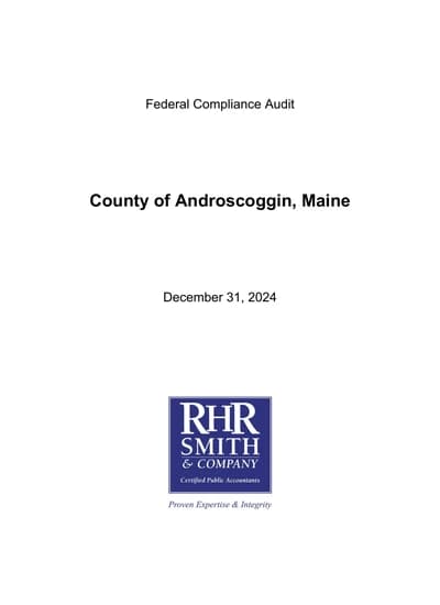 Androscoggin, County Of ACFR Cover