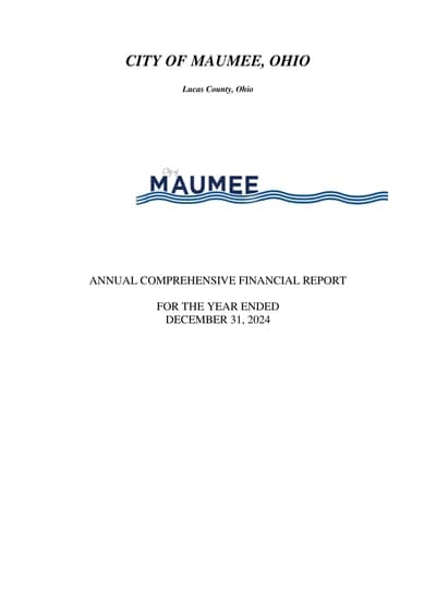 City of Maumee ACFR Cover