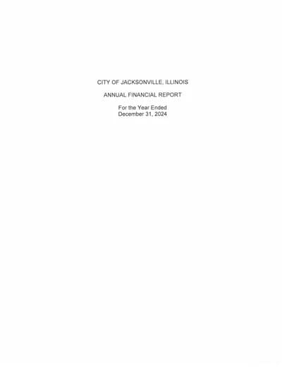 City of Jacksonville, Illinois ACFR Cover