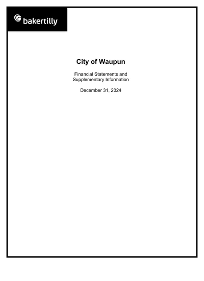 City of Waupun ACFR Cover