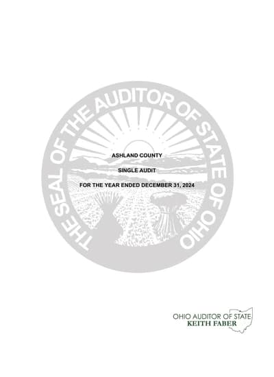 Ashland County ACFR Cover
