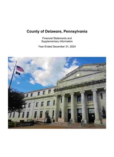 County of Delaware, Pennsylvania ACFR Cover